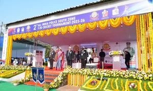 Home Minister Vangalapudi Anitha Inaugurates 2nd All India Police South Zone T20 Cricket Tournament 2025–26 in Vijayawada