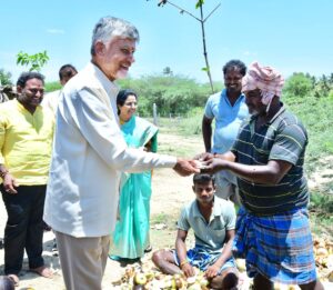 CM couple enjoyed the palm fruit and interact with seller in kuppam