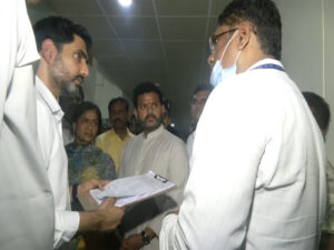 Minister Nara Lokesh visits Visakhapatnam Steel Plant accident victims in hospitals and reviews the situation