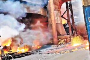 Massive Fire At Visakhapatnam Steel Plant In the CCD section of Steel Melting Shop-1(SMS-1)