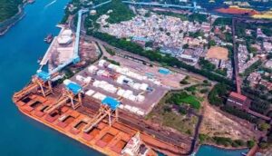 Major fire at Visakhapatnam Port.. Fire in a conveyor belt under construction